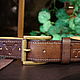 Men's leather belt 'The Bull». Straps. CRAZY RHYTHM bags (TP handmade). My Livemaster. Фото №6