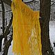 Большой желтый вязаный шарф, палантин "Осенний ветер". Шарфы. IRINA GRUDKINA Handmade Knitwear. Ярмарка Мастеров.  Фото №8