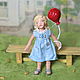 Christmas toy made of cotton wool ' Girl with a ball'. Christmas decorations. dashinavata. Online shopping on My Livemaster.  Фото №2