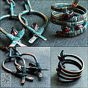 Украшения handmade. Livemaster - original item Ring & earrings Shadow Garden. Handmade.