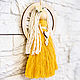 Macrame doll. Angel in the ring yellow dress. Interior elements. Kukly makrame NATALINI. Ярмарка Мастеров.  Фото №5