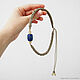 Necklace Lapis Lazuli Blue Beige Rutile Quartz Hair Choker Harness. Necklace. Macrame jewelry - gnezdo_kukushki. My Livemaster. Фото №5