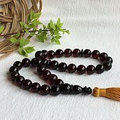 Amber rosary, Buddhist, color is Tea with bubbles inside