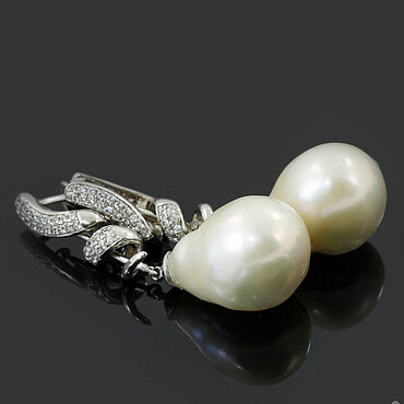Украшения ручной работы. Ярмарка Мастеров - ручная работа Серьги Snow.  Крупные, с  касуми. Handmade.