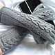 Gloves fishnet long gray fall winter warm, Gloves, Moscow,  Фото №1