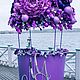Фотозона гигантская корзина с фиолетовым шаром из цветов, Цветочный декор, Москва,  Фото №1