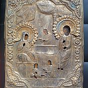 Антикварная икона Серафима Саровского, на золоте