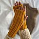 Заказать Вязаный комплект шапка и митенки. MY FLOWER KNITTING. Ярмарка Мастеров. . Комплекты головных уборов Фото №3
