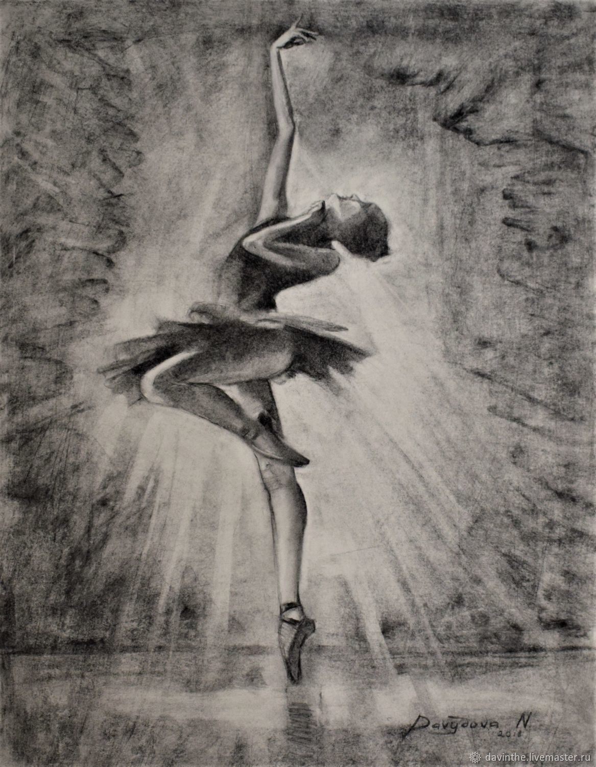 Author a charcoal drawing of ballet Dancer Graphics ...