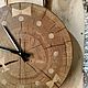 Часы настенные, из  дубового спила ручная работа. Часы классические. WoodBro. Ярмарка Мастеров.  Фото №4