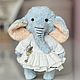 Слоник ручной работы, тедди слон. Тедди Зверята. MyTeddyStore. Интернет-магазин Ярмарка Мастеров.  Фото №2