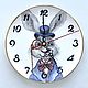 Painted porcelain Clock - saucer Martovce hare, Watch, Kazan,  Фото №1