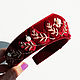 Band kokoshnik velvet with embroidery Red gold, Headband, Ekaterinburg,  Фото №1