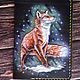Order Handmade leather passport cover with fox image. Finist (tisneniekozhi). Livemaster. . Passport cover Фото №3
