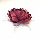 Brooch: Windy Lotus Burgundy Flower Handmade from Fabric. Brooches. ms. Decorator. My Livemaster. Фото №4