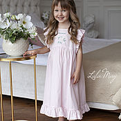 Одежда детская handmade. Livemaster - original item Personalized nightgown for girls pink cotton. Handmade.