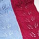 Вязаный шарф с узором из листочков "голубой". Шарфы. Анастасия Орлова. Ярмарка Мастеров.  Фото №4