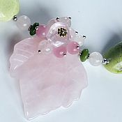 Украшения handmade. Livemaster - original item Necklace cherry Blossom rose quartz jadeite. Handmade.