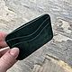 Картхолдер След Волка зеленый ручной работы из кожи. Картхолдер. Iron Arm Leatherworks (Екатерина). Ярмарка Мастеров.  Фото №4