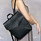 Backpack genuine full grain leather 'Black'. Backpacks. alekseevaksenia. Online shopping on My Livemaster.  Фото №2