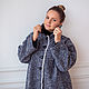 Warm wool coat blue herringbone. Coats. NATALINI. Online shopping on My Livemaster.  Фото №2