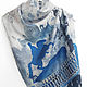 Batik scarf 'Gray-blue Peter' natural silk. Scarves. Handpainted silk by Ludmila Kuchina. My Livemaster. Фото №6