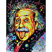 Картины и панно ручной работы. Ярмарка Мастеров - ручная работа Paintings: portrait of Einstein, the smartest man. Handmade.