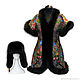 A top of pavlovoposadskaja shawl with fur. Vests. Olga Lavrenteva. Online shopping on My Livemaster.  Фото №2