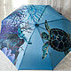Order Umbrella painted Coral Reef dark blue. UmbrellaFineArt. Livemaster. . Umbrellas Фото №3