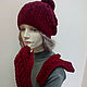 МИТЕНКИ ВЯЗАНЫЙ "RED-5" МЕРИНОС 100%. Митенки. Nataliy Sh-knitting. Ярмарка Мастеров.  Фото №4