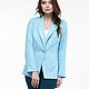 Loose jacket made of blue linen, Jackets, Tomsk,  Фото №1