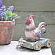 Rooster on wheels Country Provence Vintage kitchen decor. Figurines. Decor concrete Azov Garden. Online shopping on My Livemaster.  Фото №2