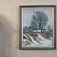 Order Oil painting in a frame Snowfall Winter Landscape. Verana-art. Livemaster. . Pictures Фото №3