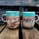 Набор из двух ярких кружек для чая и кофе , керамика ручной работы. Кружки и чашки. LAMA - Красивая посуда. Ярмарка Мастеров.  Фото №4