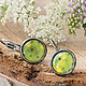 Серьги Green dots (Зеленые точки). Серьги классические. Djayajewel. Ярмарка Мастеров.  Фото №6