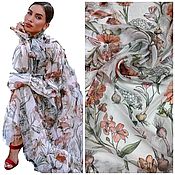 Ткань Valentino 2023 вискоза натуральный зеленый плательный,Италия