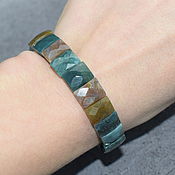 Украшения handmade. Livemaster - original item Natural moss agate cut bracelet. Handmade.