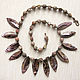 Beads 'Purple crown' mother of pearl and stone, Necklace, Moscow,  Фото №1