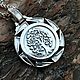 Чертог Лося в коловрате из серебра (3 см). Медальон. Altay-strong. Ярмарка Мастеров.  Фото №5