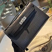 Сумки и аксессуары handmade. Livemaster - original item Classic bag made of genuine crocodile leather, in gray!. Handmade.
