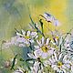 Order Oil painting of summer daisies and butterflies. Wild flowers in a bouquet. Zabaikalie. Livemaster. . Pictures Фото №3