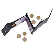 Сумки и аксессуары handmade. Livemaster - original item Duo genuine leather money clip (black). Handmade.