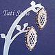 Серьги c гранатом ,,MESH ,,. Серьги классические. Tati Style. Интернет-магазин Ярмарка Мастеров.  Фото №2