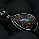 Order Black squirt. Pendant with lab opal and Nickel silver. Mosaic Opal (mosaicopal). Livemaster. . Pendants Фото №3
