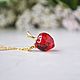 The pendant is a small Red strawberry on a gold-plated chain. Pendants. ToutBerry. My Livemaster. Фото №5