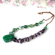 Украшения handmade. Livemaster - original item Necklace made of amethyst and agate 