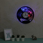 Настенные кухонные LED часы из виниловой пластинки Чаепитие