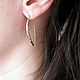 Order Wand earrings 'Inspiration' gold broach earrings long. Irina Moro. Livemaster. . Thread earring Фото №3