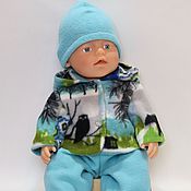 Gift: Fur coat, hat, dress, kerchief, gaiters for Mia doll