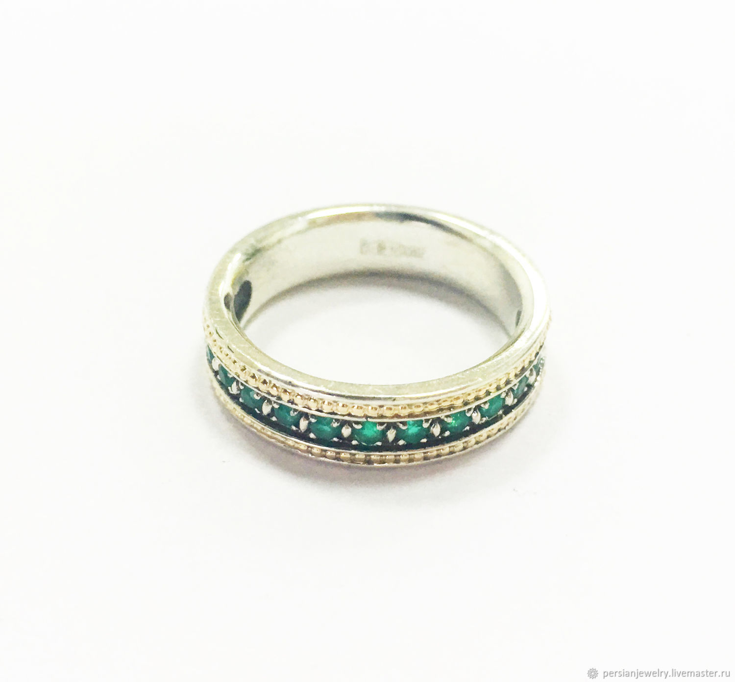 Ring Track with green agate, Rings, Sevastopol,  Фото №1